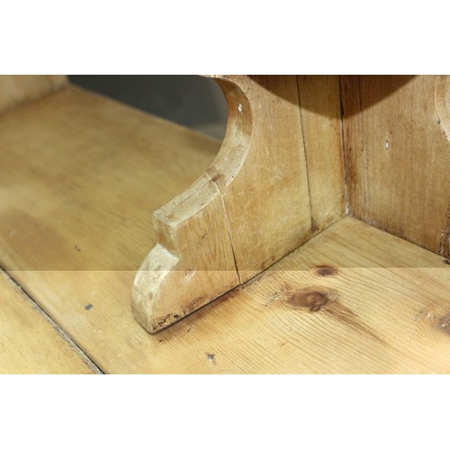 71 - A Victorian pine dressing chest with mirror top and two over two drawers to base, 88cm x 51cm x 152c... 