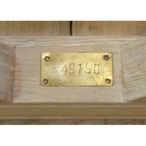 84 - A unusual oak light-wood coffee table with slatted base, 60cm x 60cm x 45cm