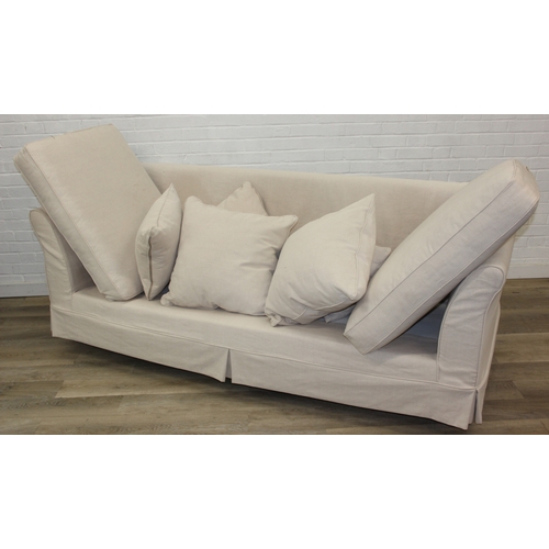 64 - Scatterback sofa with detachable covers in cream fabric, 220cm x 87cm x 80cm