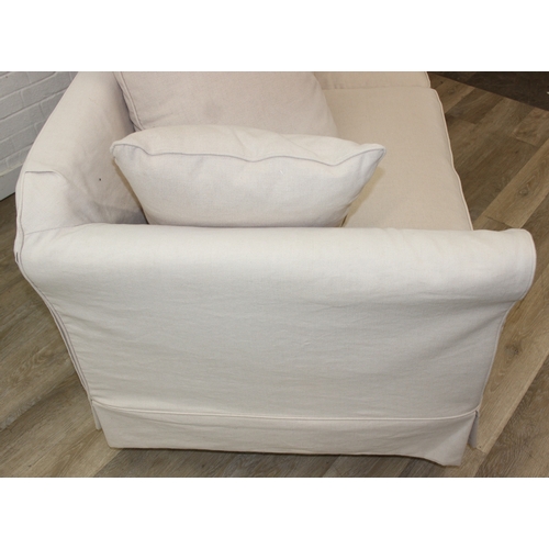 64 - Scatterback sofa with detachable covers in cream fabric, 220cm x 87cm x 80cm
