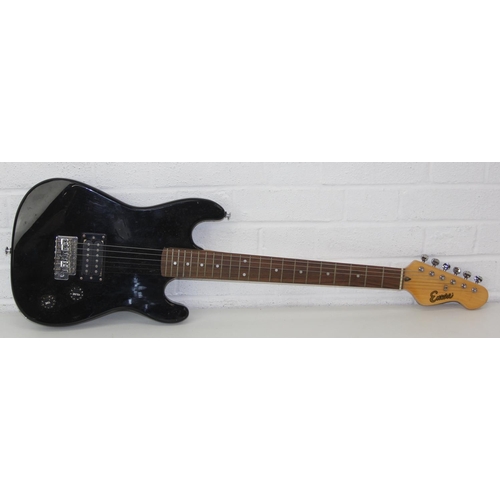 735 - An Encore electric guitar with black body, 98cm long