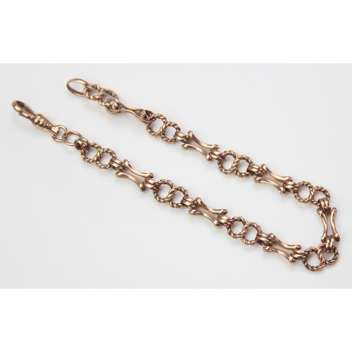 [9.94g] - a 9ct gold fancy link Albert style bracelet, marked 375 and ...