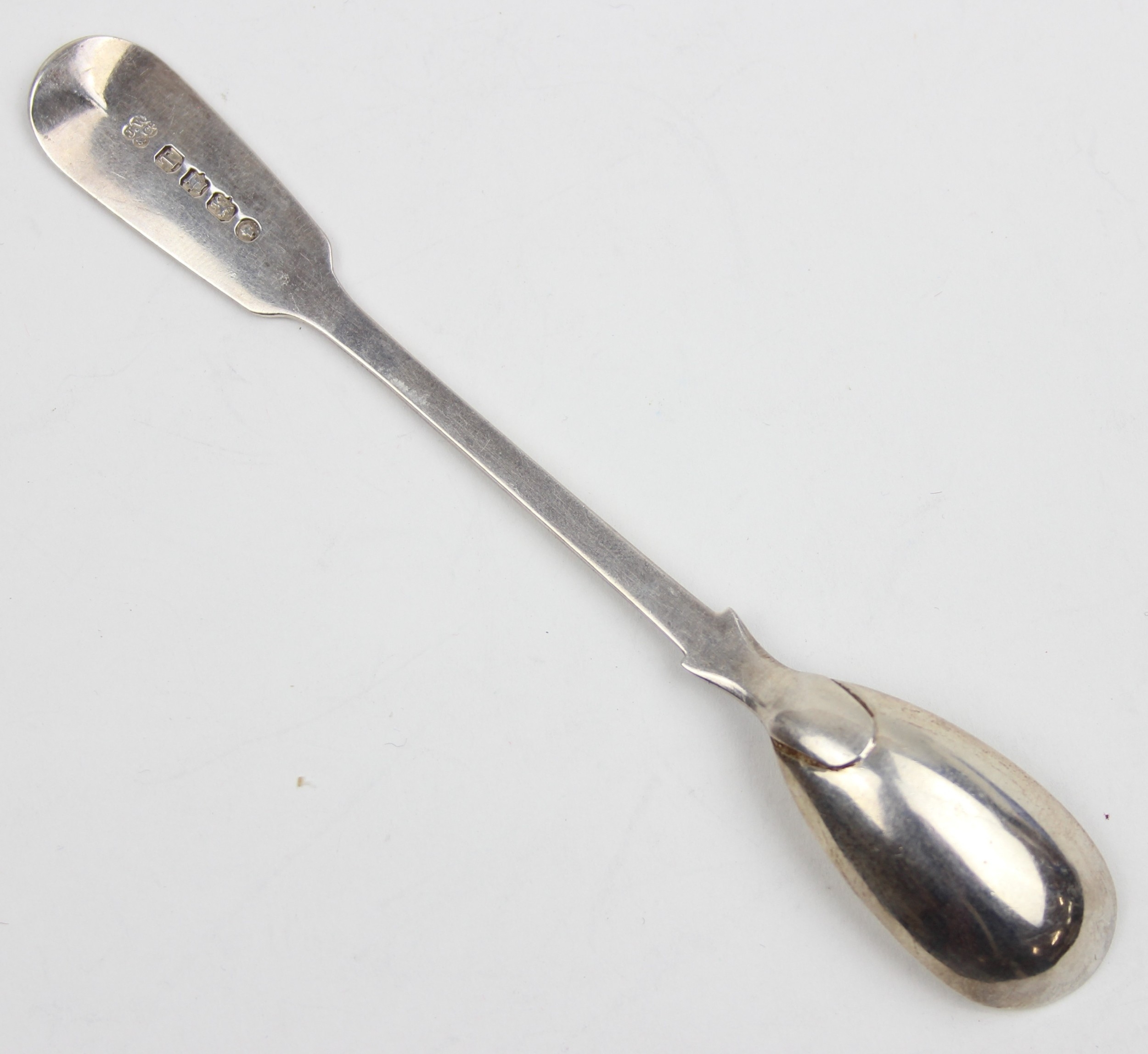 Exeter Silver - a large silver egg or mustard spoon, marked for Exeter ...