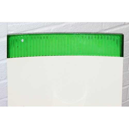 50 - Philip Starck for Kartell Hi-Cut stacking chair in white with green back, suitable for indoor or out... 