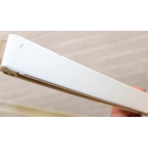 50 - Philip Starck for Kartell Hi-Cut stacking chair in white with green back, suitable for indoor or out... 