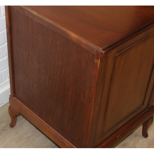 68 - A modern three drawer chest of drawers with decorative brass handles, 51cm x 49cm x 73cm