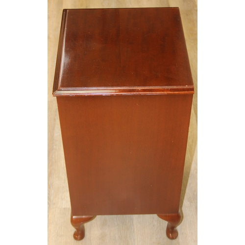 84 - A vintage mahogany bedside cabinet with single cupboard and open section, 40cm x 36cm x 70cm