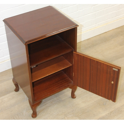 84 - A vintage mahogany bedside cabinet with single cupboard and open section, 40cm x 36cm x 70cm