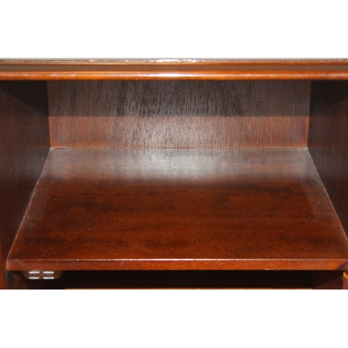 84 - A vintage mahogany bedside cabinet with single cupboard and open section, 40cm x 36cm x 70cm