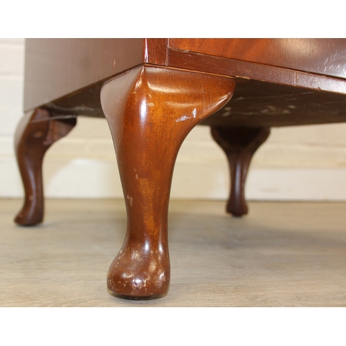 84 - A vintage mahogany bedside cabinet with single cupboard and open section, 40cm x 36cm x 70cm