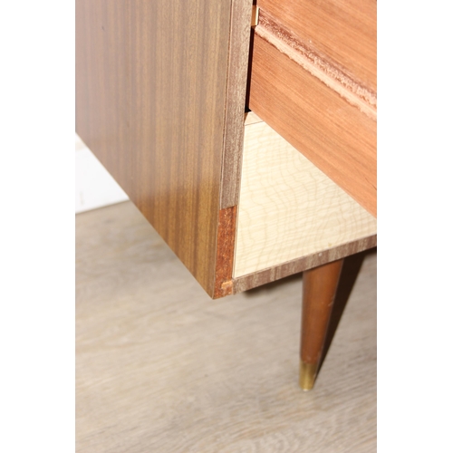 99 - A retro 1950's five drawer chest of drawers and  dressing table with two drawers and small cupboard ... 