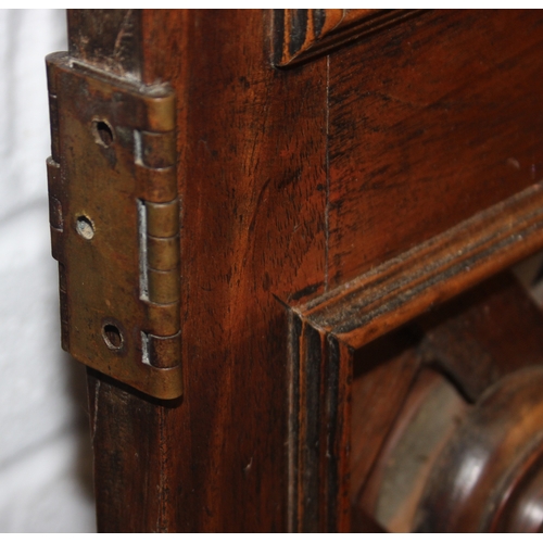 134 - A pair of Chinese style hardwood doors or panels, lattice geometric design, believed to be late 19th... 