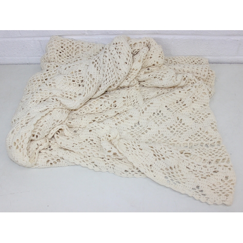 271 - Two vintage crocheted oval tablecloths, likely hand made in Africa, 240cm x 140cm [2]