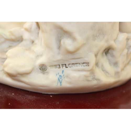 280 - Two decorative figural table lamps with shades, one by B. Merti, the other Capodimonte and a Capodim... 