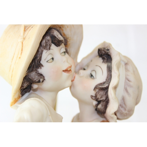 280 - Two decorative figural table lamps with shades, one by B. Merti, the other Capodimonte and a Capodim... 