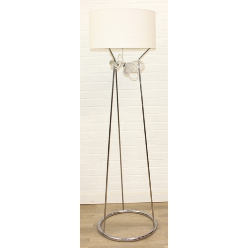 321 - Calligaris Lynx floor lamp with thick white vinyl shade with exposed seams on a chromed metal frame ... 