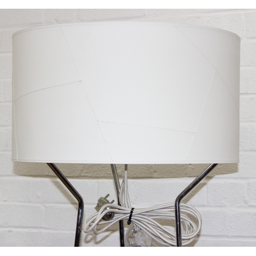 321 - Calligaris Lynx floor lamp with thick white vinyl shade with exposed seams on a chromed metal frame ... 