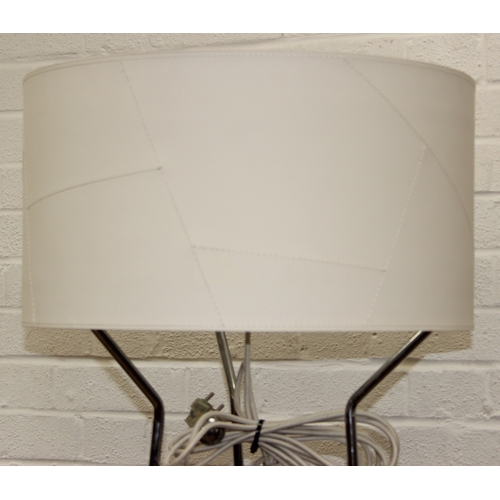 321 - Calligaris Lynx floor lamp with thick white vinyl shade with exposed seams on a chromed metal frame ... 