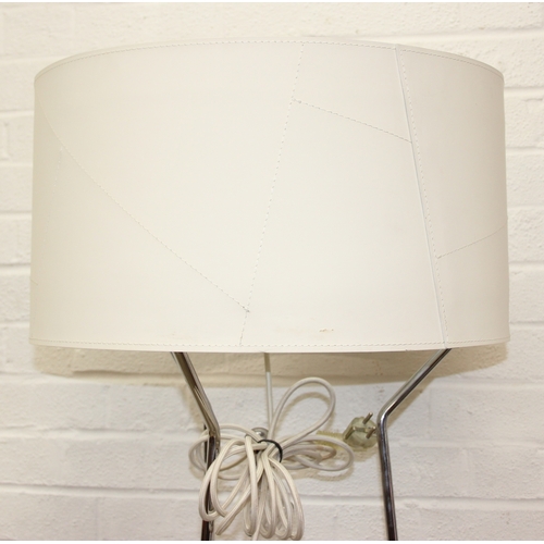 321 - Calligaris Lynx floor lamp with thick white vinyl shade with exposed seams on a chromed metal frame ... 