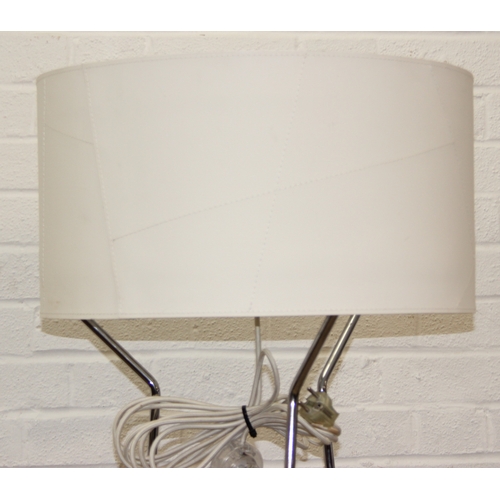 321 - Calligaris Lynx floor lamp with thick white vinyl shade with exposed seams on a chromed metal frame ... 