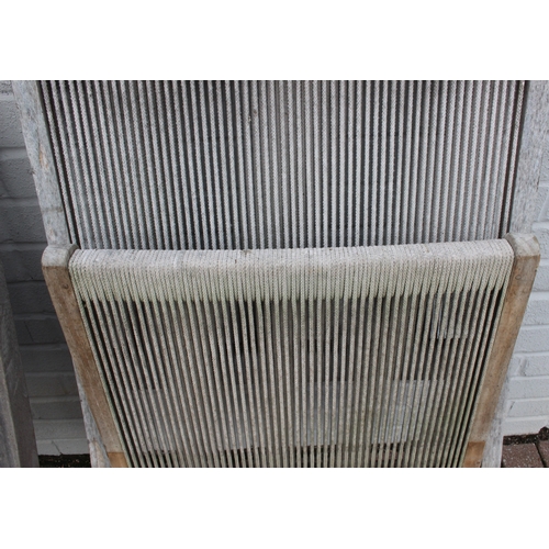 375 - Pair of Jasper Conran style folding garden chairs with strung seats, approx 69 cm tall [2]