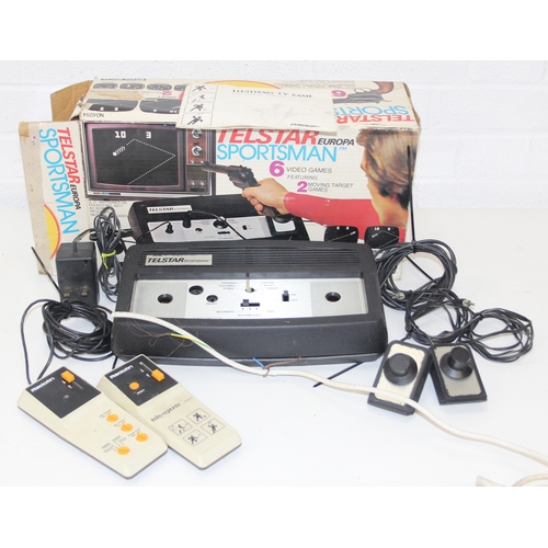 A vintage Telstar Europa Sportsman video game console in original box ...