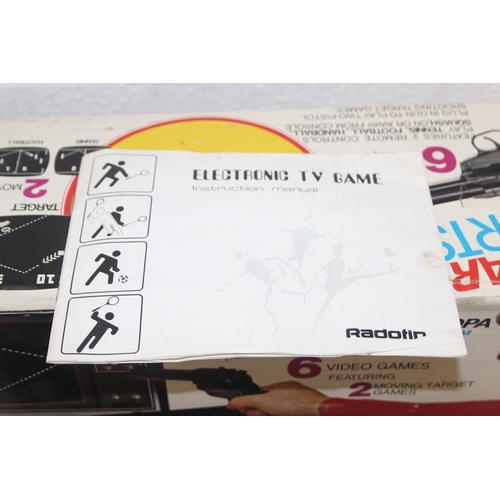 A vintage Telstar Europa Sportsman video game console in original box ...