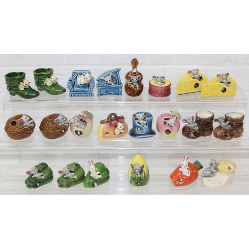 1577 - Qty of vintage Napco Ware style ornaments to incl mice, rabbits and cats