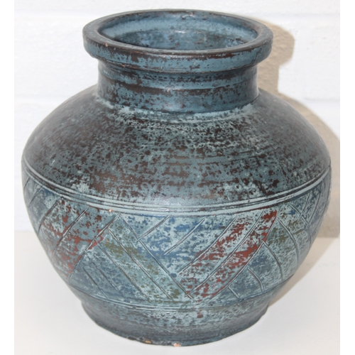 1579 - Two large art pottery vases, one with GM 94 mark to base, the largest 28cm tall [2]