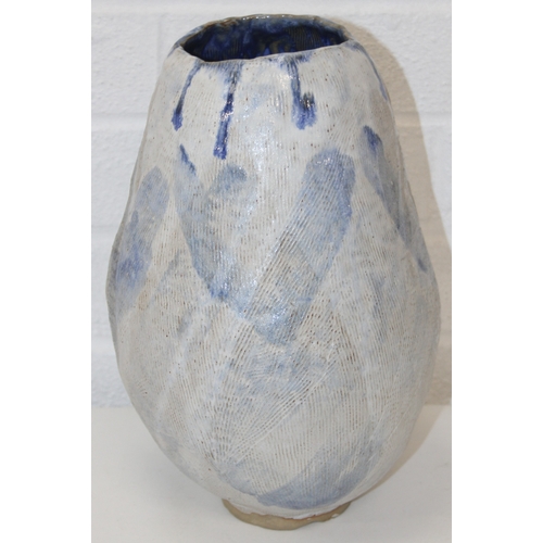 1579 - Two large art pottery vases, one with GM 94 mark to base, the largest 28cm tall [2]