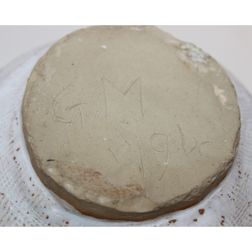 1579 - Two large art pottery vases, one with GM 94 mark to base, the largest 28cm tall [2]