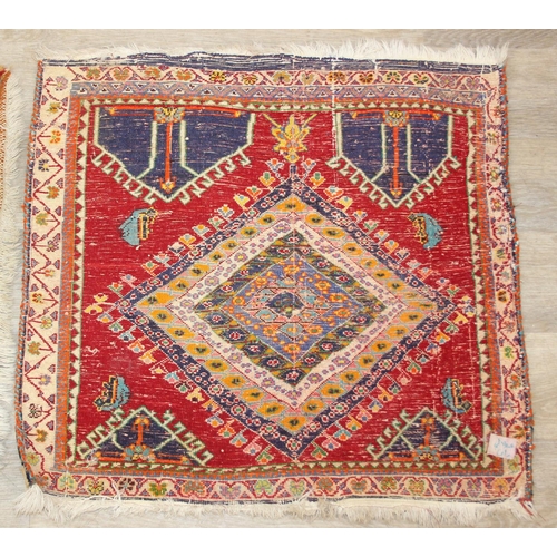257 - Retro IKEA 1990s Indo Gabbeh B rug plus a smaller vintage example, the largest 60cm x 90cm [2]