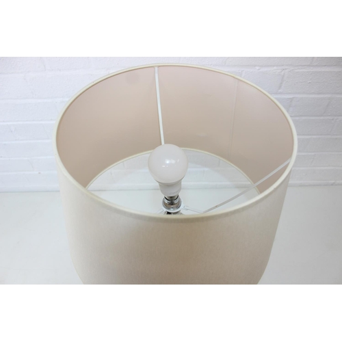 290 - Table lamp with metal and faceted crystal effect stem design, slightly tapered cream shade, 64cm tal... 