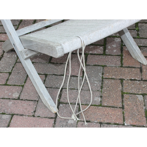 328 - Pair of Jasper Conran style folding garden chairs with strung seats, approx 69 cm tall [2]