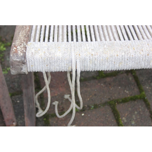 328 - Pair of Jasper Conran style folding garden chairs with strung seats, approx 69 cm tall [2]