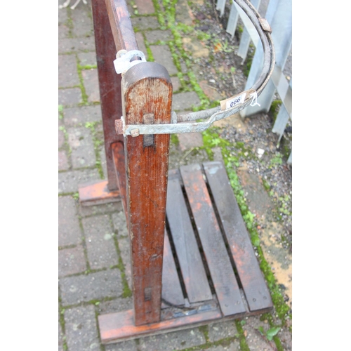 330 - A vintage laundry bag holder by Fred Townend of Acton, now ideal for use as an outdoor event bin bag... 