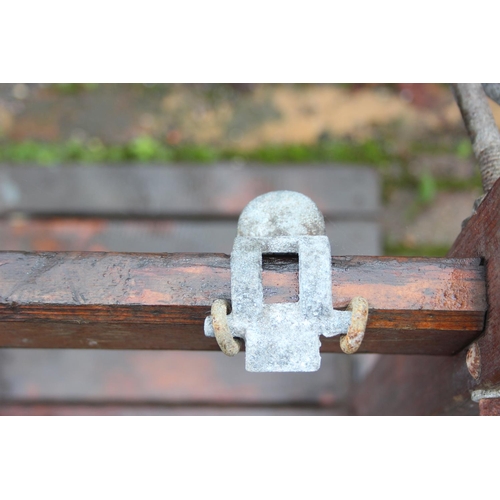 330 - A vintage laundry bag holder by Fred Townend of Acton, now ideal for use as an outdoor event bin bag... 