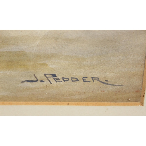 360 - John Pedder R.I. (British, 1850-1929)watercolour depicting farmers twisting and moving hay or straw... 