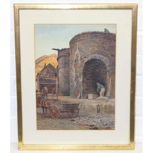 366 - John Pedder R.I. (British, 1850-1929)watercolour depicting a horse and cart with men working,unsig... 