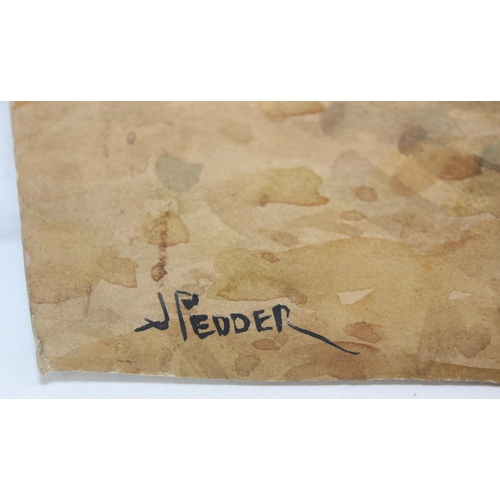 375B - John Pedder R.I. (British, 1850-1929)
watercolour on paper mounted on board depicting cows grazing i... 