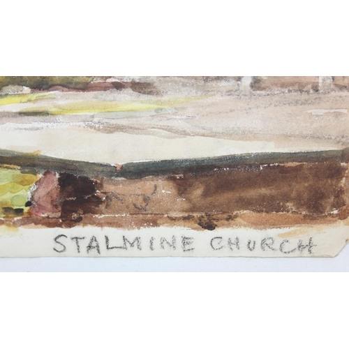 377D - John Pedder R.I. (British, 1850-1929)
Two watercolours on paper depicting Stalmine Church in Lancash... 