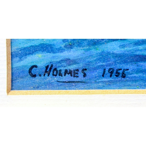 403 - C. Holmes (20th century)Watercolour of the fishing boat 
