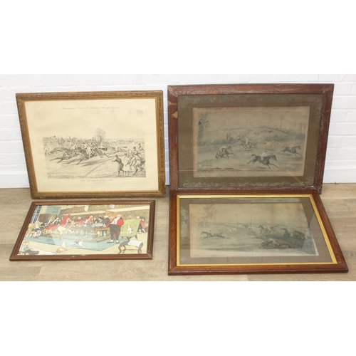437 - Four assorted hunting related prints to inc one after Cecil Aldin, Ackermann's Series of National St... 