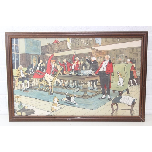 437 - Four assorted hunting related prints to inc one after Cecil Aldin, Ackermann's Series of National St... 