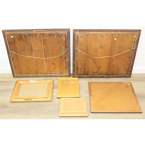 438 - Six assorted pictures and prints to inc two large ribbed framed prints after W. Dendy-Sadler, an ant... 