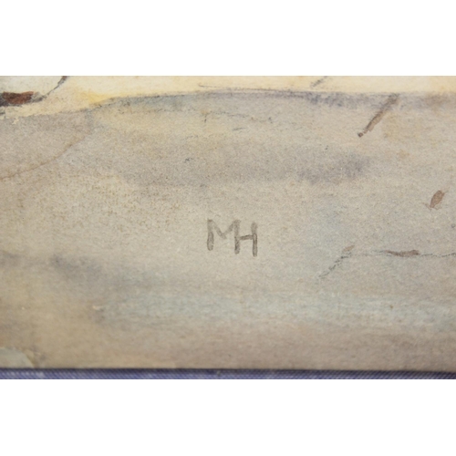 459 - Attributed to Mary Hill (19th Century), watercolour of Perrin's Court, London, initialled MH and ann... 