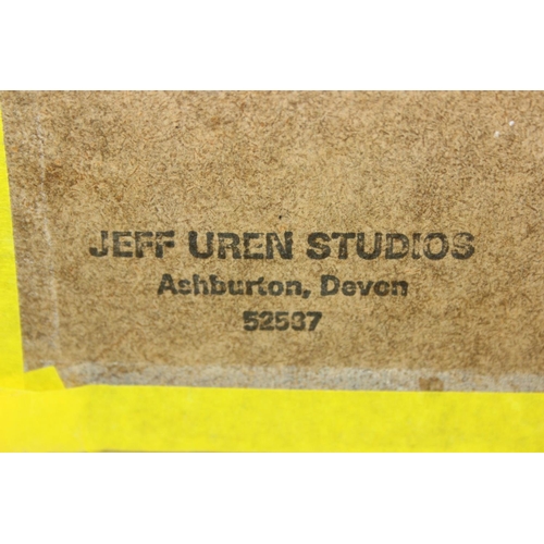 460 - An unusual mid-century watercolour depicting street musicians busking in the rain, indistinctly sign... 