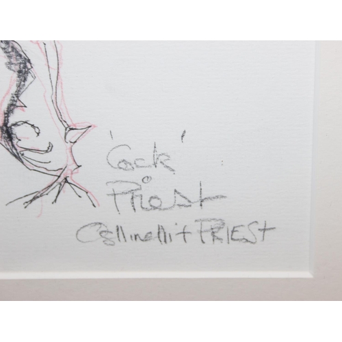 467 - Ostinelli & Priest - a pencil and ink sketch entitled 