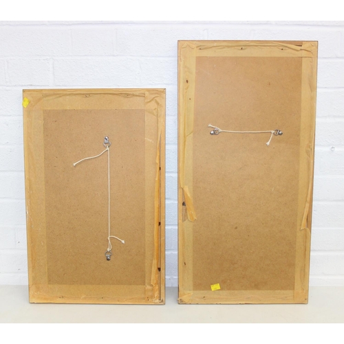 481 - Six assorted Chinese paintings on silk and fabric and an Oriental embroidery, all framed, 20th centu... 