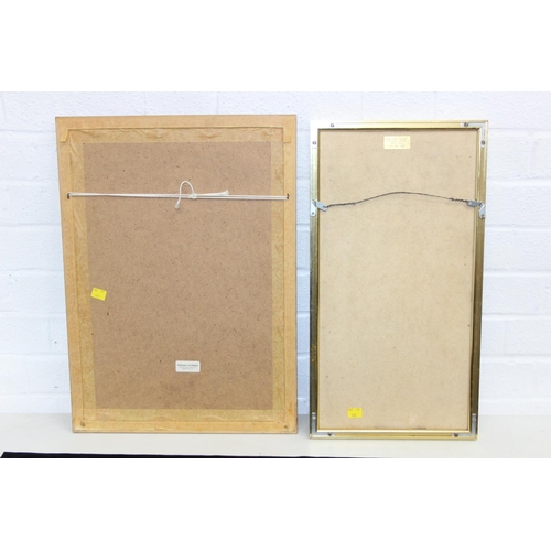 481 - Six assorted Chinese paintings on silk and fabric and an Oriental embroidery, all framed, 20th centu... 